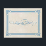Vintage Poster Red, White & Blue日付を保存 案内ポストカード<br><div class="desc">クリームの背景を持つ赤、白結婚と青のこの発表はがき淡い色のは、ヴィンテージを持つ古いハリウッド感じと古い文字のデザインとファッションド、手の込んだスクリプト要素、装飾的なバナー、星とアンパサンドを含む。招待ファンシーはインスパイアヴィンテージデザインとポスタースタイリッシュの両方で。文字読は正面に「日付を保存す後を追る」と、背面の個人文字が表示する。この招待スイートは、履歴、ヴィンテージ、またはお洒落披露宴のみの結婚式招待状を探している人に最適でユニークす。</div>