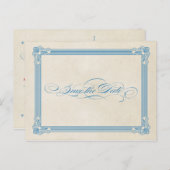 Vintage Poster Red, White & Blue日付を保存 案内ポストカード (正面/裏面)