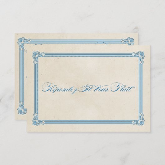 Vintage Poster Red, White & Blue結婚 & RSVP (正面/裏面)