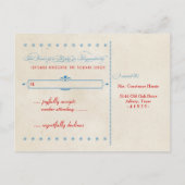 Vintage Poster Red, White & Blue RSVPポストカード インビテーションポストカード (裏面)