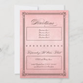 Vintage Poster Romantic Pink & Brown結婚's, RSVP 招待状 (裏面)