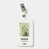 Vintage Pot of Gold and Rainbow バッジ (クリップ付き裏面)