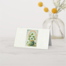  Vintage Pot of Gold and Rainbow プレイスカード