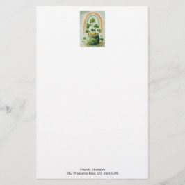 Vintage Pot of Gold and Rainbow 便箋