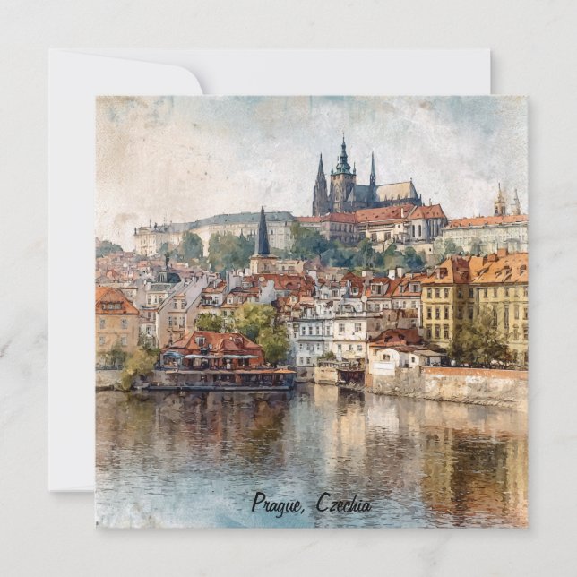 Vintage Prague Czechia City Painting  (正面)