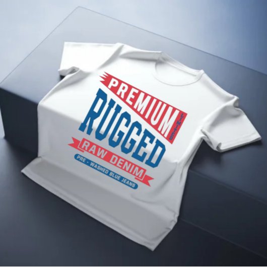 Vintage Premium Raw denim varsity Tシャツ