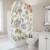 Vintage pretty flower vine floral pattern シャワーカーテン (インサイチュ)