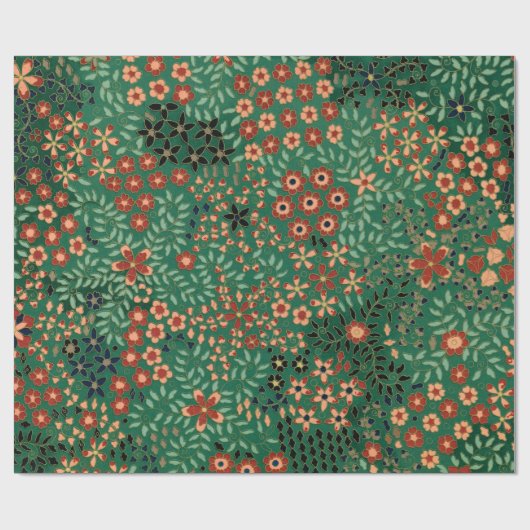 Vintage pretty Japanese floral pattern ラッピングペーパー (フラット)