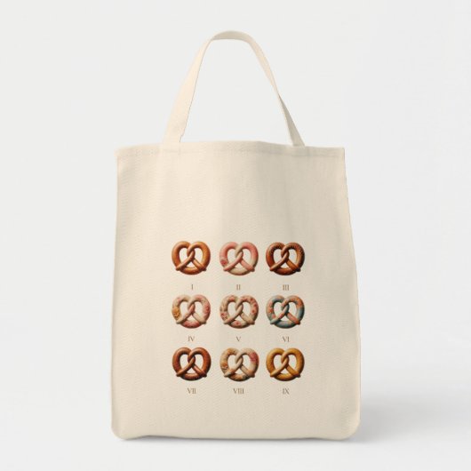 Vintage Pretzel Study Grid Aesthetic Tote Bag トートバッグ (正面)