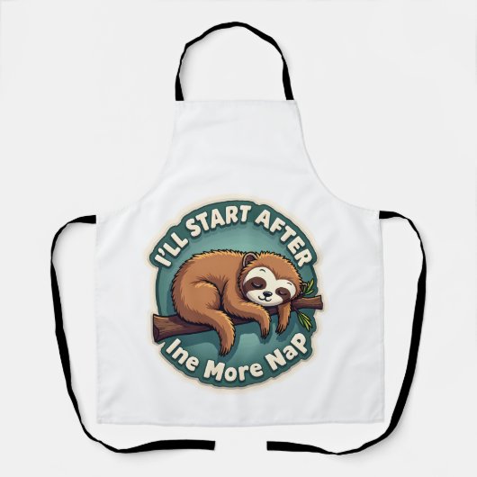 Vintage Procrastination Sloth Funny Student Shirt  エプロン (正面)