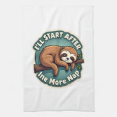 Vintage Procrastination Sloth Funny Student Shirt  キッチンタオル (縦)