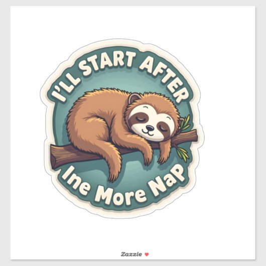 Vintage Procrastination Sloth Funny Student Shirt  シール (シート)