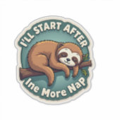 Vintage Procrastination Sloth Funny Student Shirt  シール (正面)