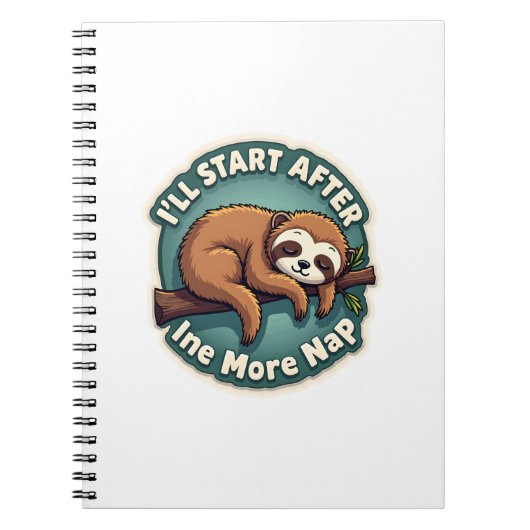 Vintage Procrastination Sloth Funny Student Shirt  ノートブック (正面)