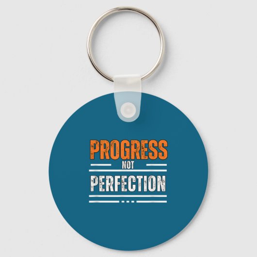 Vintage Progress Not Perfection Motivational Phras キーホルダー (正面)