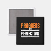 Vintage Progress Not Perfection Motivational Phras マグネット (正面/裏面)