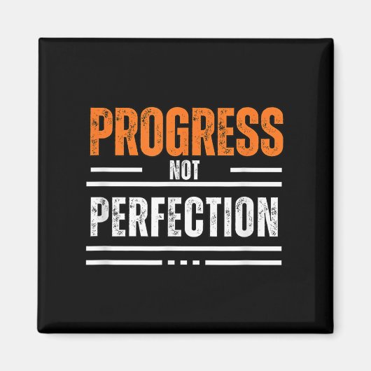 Vintage Progress Not Perfection Motivational Phras マグネット (正面)