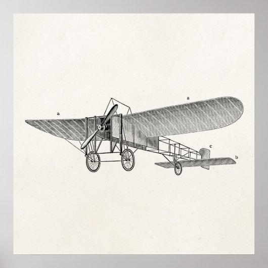 Vintage Propeller Airplane Retro Old Prop Plane ポスター (正面)