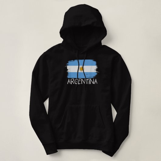 Vintage Proud Argentina Flag - Patriotic Argentini パーカ (デザイン正面)