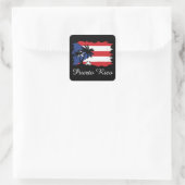 Vintage Puerto Rico Flag Coqui Boricua スクエアシール (バッグ)