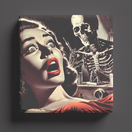 Vintage Pulp Horror Woman ストーンコースター