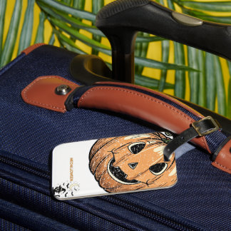 Vintage Pumpkin Cat “Meowloween” iPhone Case ラゲッジタグ