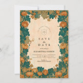 Vintage Pumpkin Harvest Wedding セーブザデート (正面)