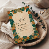 Vintage Pumpkin Harvest Wedding 出欠カード