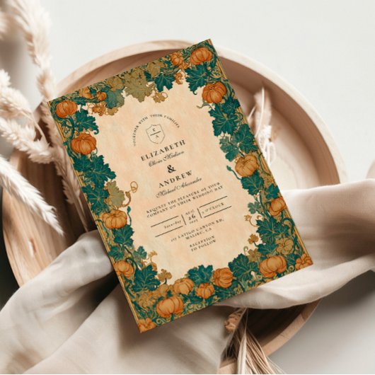 Vintage Pumpkin Harvest Wedding 招待状