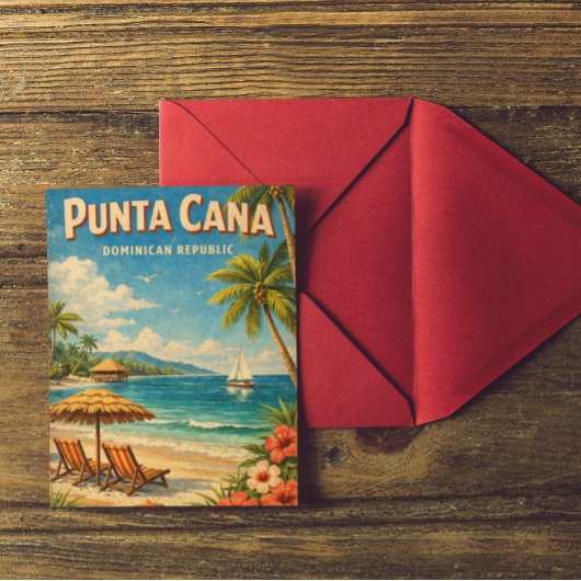 Vintage Punta Cana Dominican Republic Rustic ポストカード