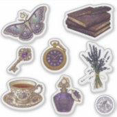Vintage Purple Aesthetic Sticker Sheet  シール (正面)