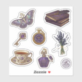 Vintage Purple Aesthetic Sticker Sheet  シール (シート)