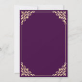 Vintage Purple Gold Romantic Script Muslim Wedding 招待状 (裏面)