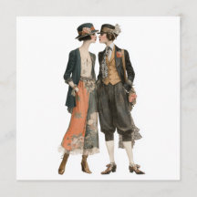 Vintage queer fashion models 3 - decoupage sheet,