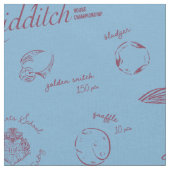 Vintage QUIDDITCH™ Sketch Pattern ファブリック (クローズアップ)
