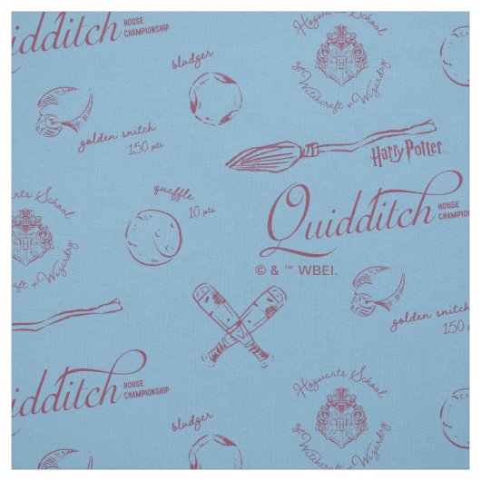 Vintage QUIDDITCH™ Sketch Pattern ファブリック (見本)
