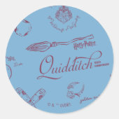 Vintage QUIDDITCH™ Sketch Pattern ラウンドシール (正面)