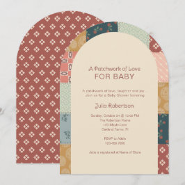 Vintage Quilt Baby Shower 招待状