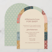 Vintage Quilt Baby Shower 招待状 (正面/裏面)