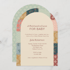 Vintage Quilt Baby Shower 招待状