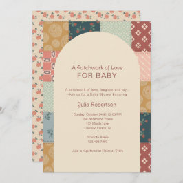 Vintage Quilt Baby Shower 招待状