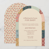 Vintage Quilt Baby Shower 招待状 (正面/裏面)