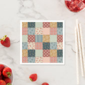 Vintage Quilt Baby Shower Paper Napkin スタンダードカクテルナプキン (インサイチュ)