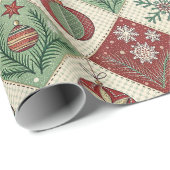 Vintage Quilted Christmas Pattern ラッピングペーパー (ロールコーナー)