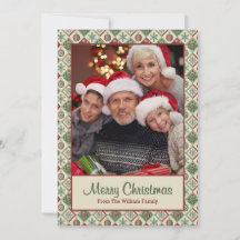 Vintage Quilted Christmas Pattern Custom Photo