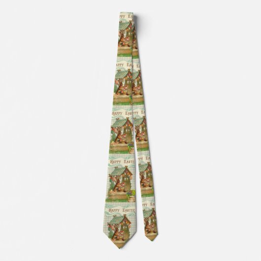 Vintage Rabbit  And Easter Egg   ネクタイ (正面)