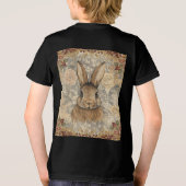 Vintage Rabbit,Cute Rabbit with Flowers Pattern  トライブレンドＴシャツ (裏面)