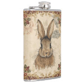 Vintage Rabbit,Cute Rabbit with Flowers Pattern  フラスク (右)