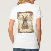 Vintage Rabbit,Cute Rabbit with Flowers Pattern Tシャツ (裏面)