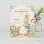 Vintage Rabbit Garden 1st Birthday 招待状 (スタンド正面)